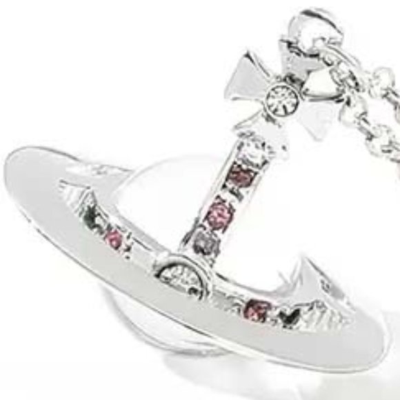 VIVIENNE WESTWOOD STYLE SATURN GLASS GLOBE MALTESE CROSS NECKLACE 49 - Picture 4 of 5